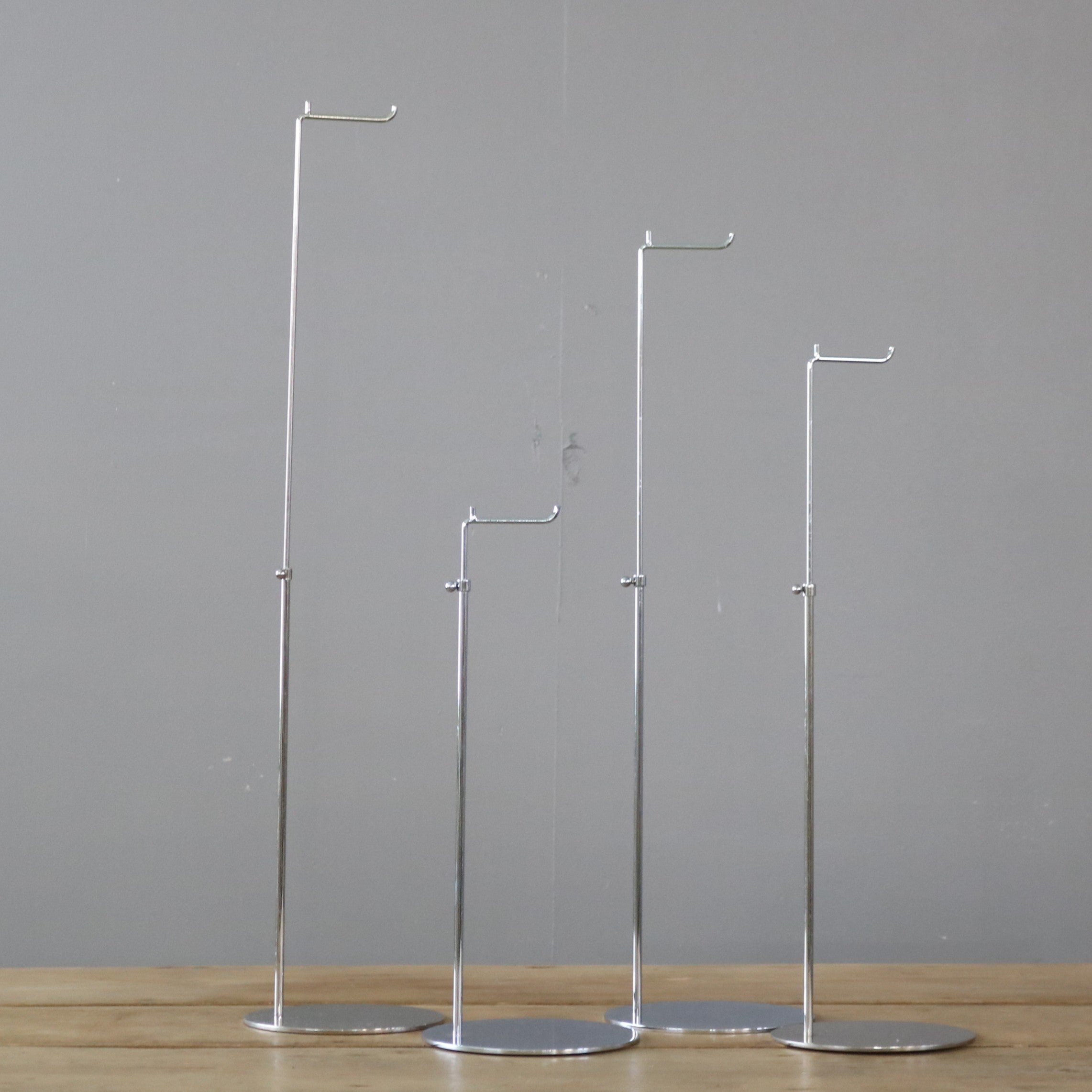 バッグスタンド シルバー 4個SET 金属製 伸縮 H46/W19/D19 【配送